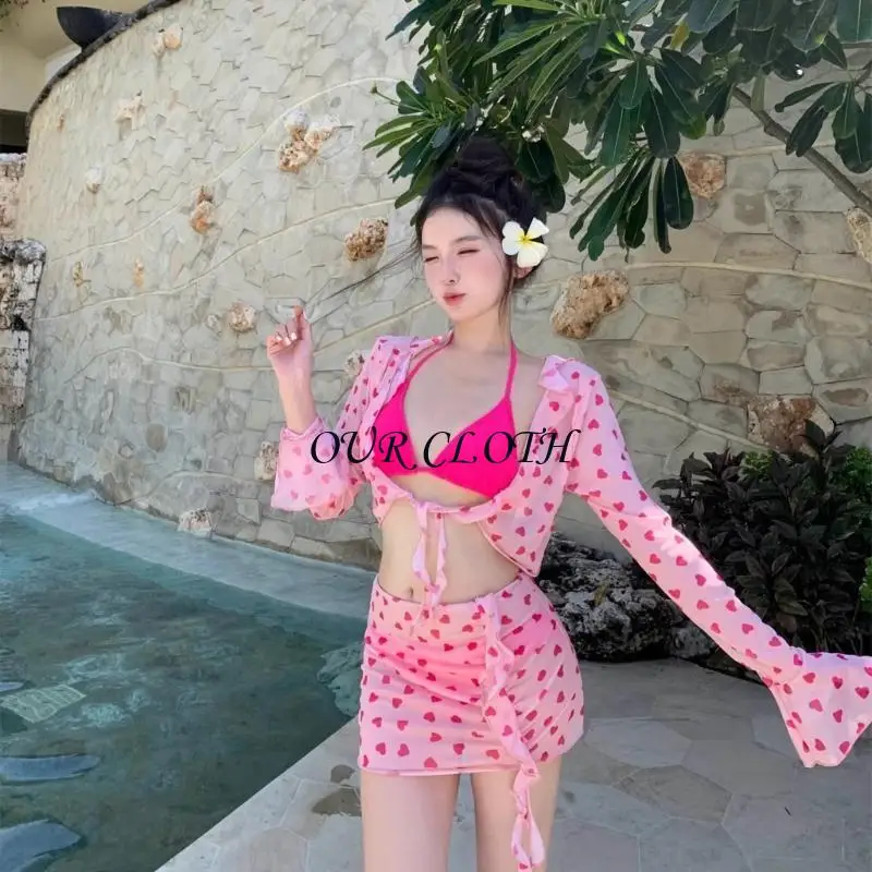 Bộ đồ tắm thời trang cho phụ nữ Halters đồ bơi với tay áo dài và váy bãi biển 4 chiếc Split Sut