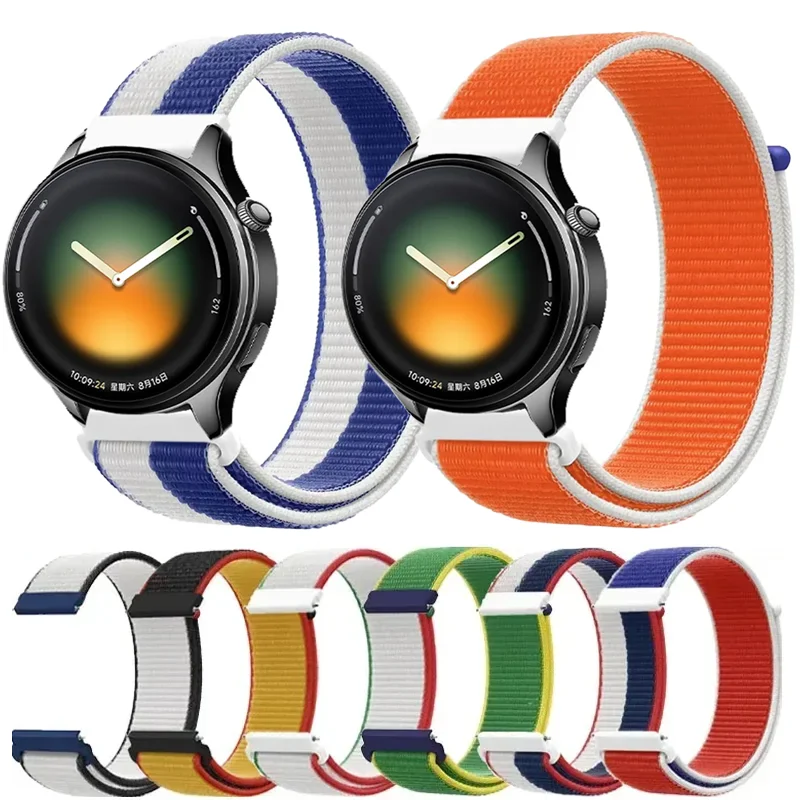 22mm 20mm Nylon Strap for Xiaomi 5 S5-4-3-2 Flag Style Breathable Bracelet for OPPO Watch S/X3/X Oneplus Watch Lite/4/2R Correa