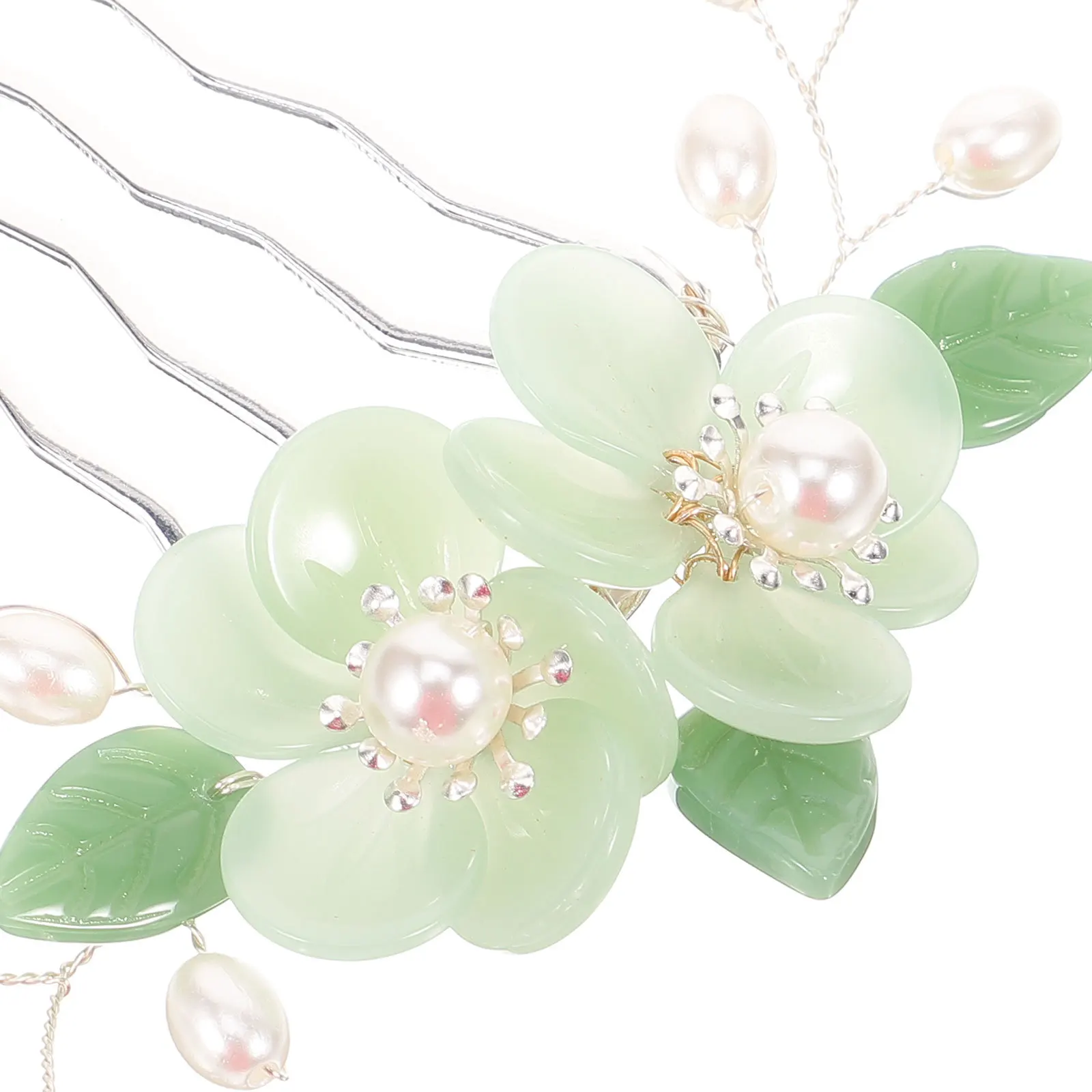 

Ancient Chinese Style Flower Inserted Comb Delicate Hair Decoration for Bridesmaids Weddings Traditional Pearl Decorative Comb