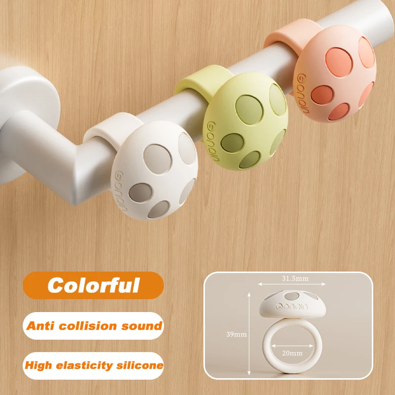 Door Knob Stopper Silicone Mute Door Handle Buffer Pad Non-Punch O-shaped Anti-Collision Protected Pad Wall Protector Plug