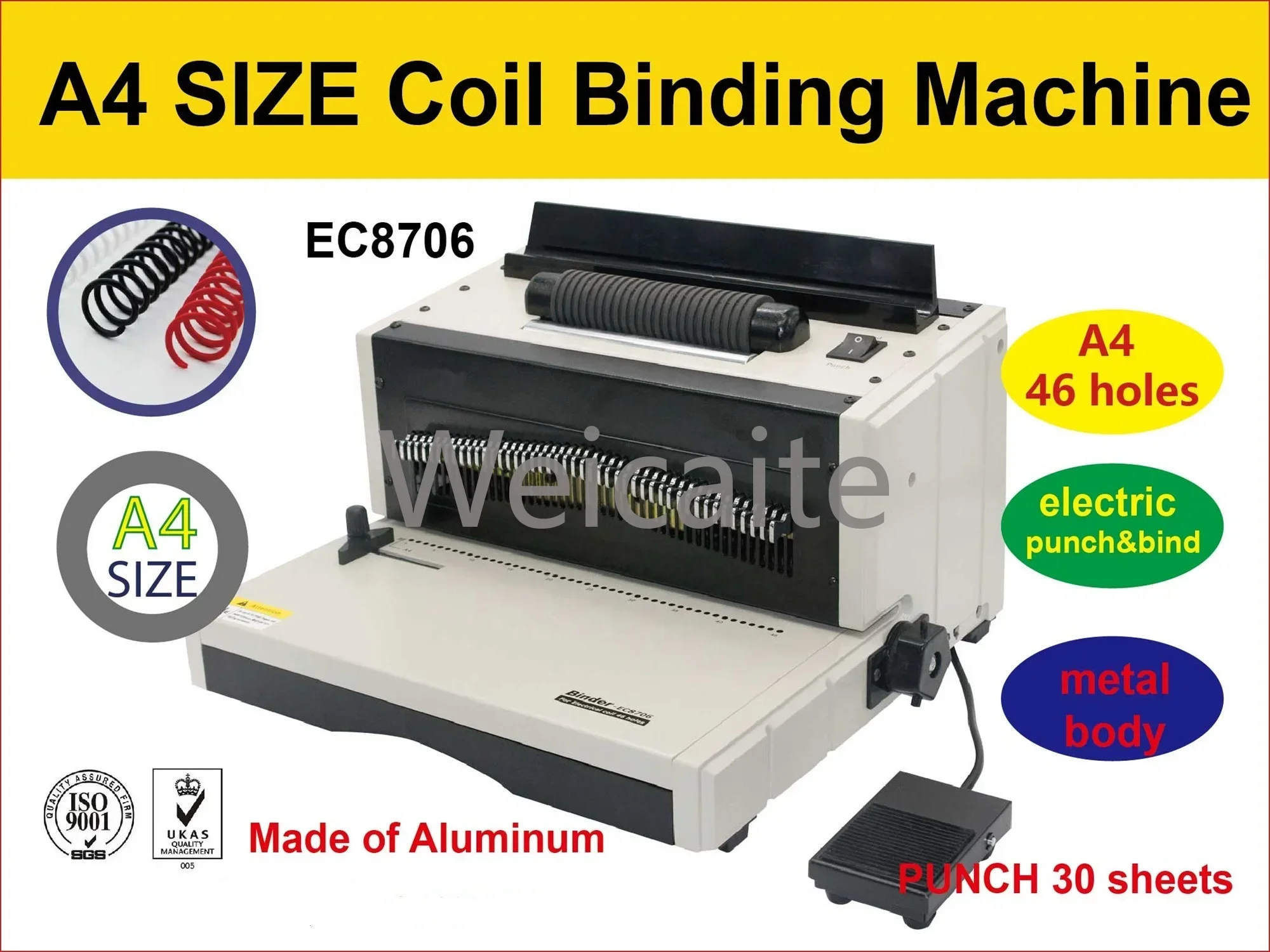 F4 /B4 /A3 Electric Coil Binding Machine with  Punching& Electric Binding Simple Operation