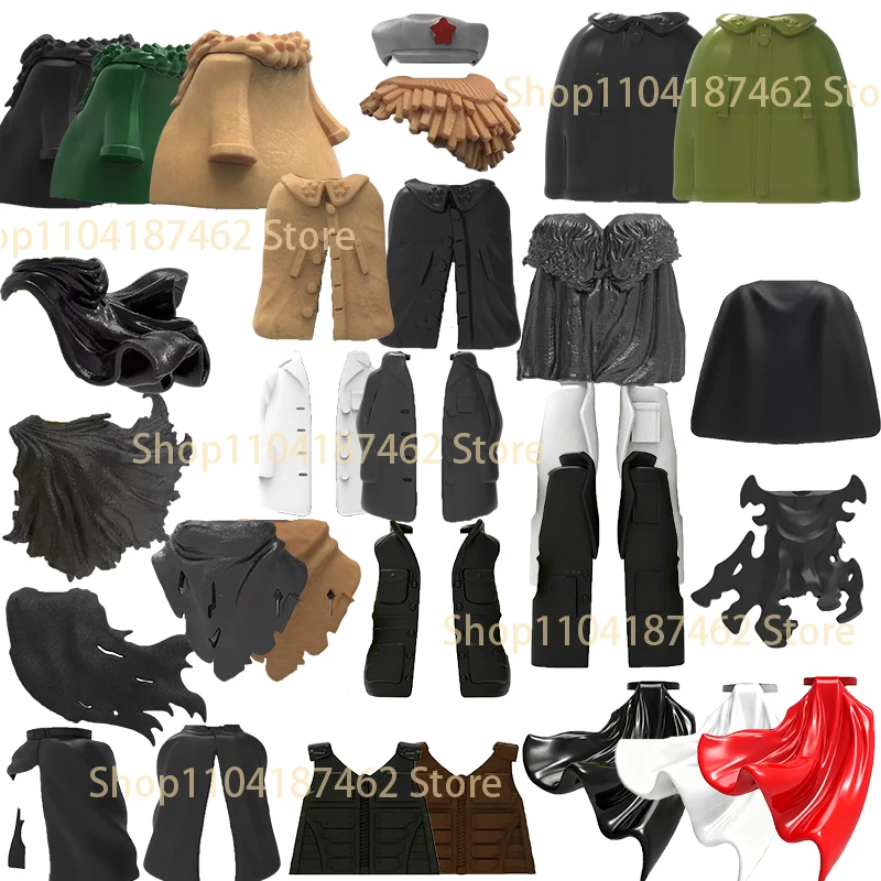 MOC Military Movie Figures Building Blocks Coat Cape Cloak Character Special Effect Accessories Assembly Model Display Toy Gifts