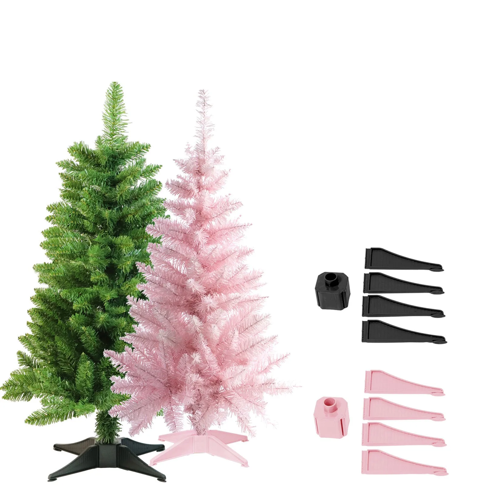 1PC Pink Artificial Christmas Pine Tree Xmas Tree Decoration Christmas Stand White Pink Christmas Tree New Year Gift