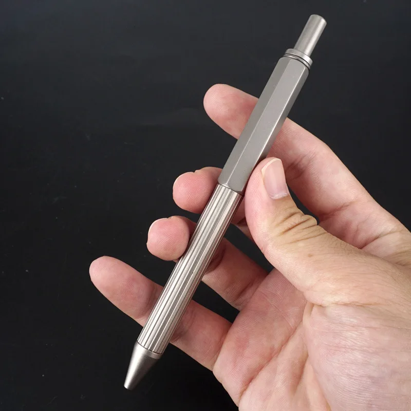 Titanium Alloy Gen Pens Lightweight & Durable, Smooth Bock Nib, EDC Pocket Pen Black 0.7mm Premium Gift Box, Free Shipping