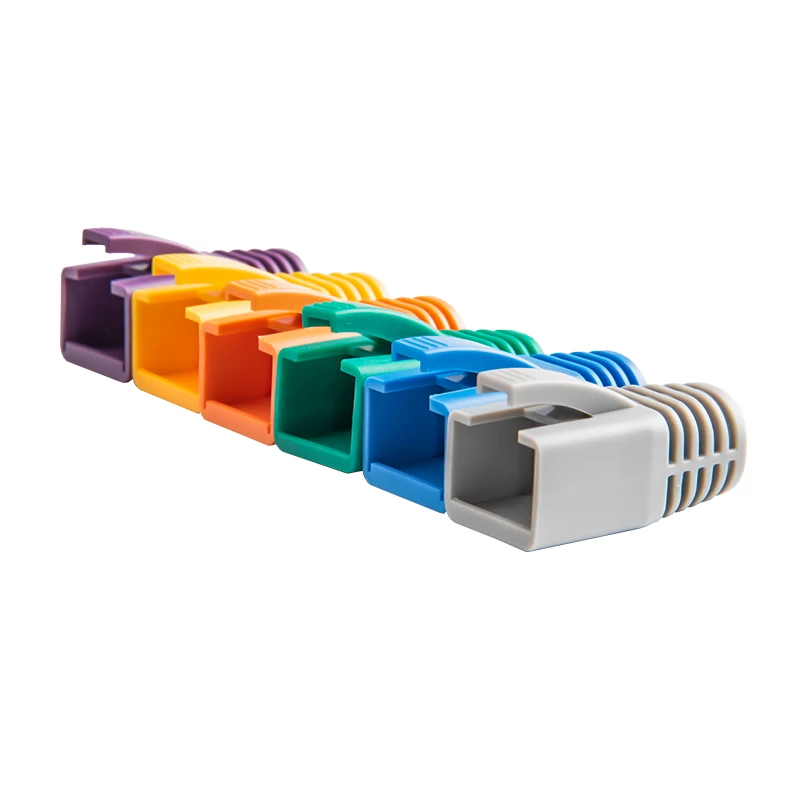 (50pcs/pack) Network RJ45 Cable Boots Plastic 7.5-8.0mm Protective Sleeve Strain Relief For Cat5e Cat6 Modular Plug Protection