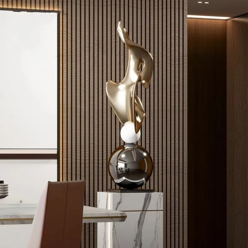 

Hotel club living room decoration modern geometric fiberglass, art sculpture decorative art design style floor ornaments