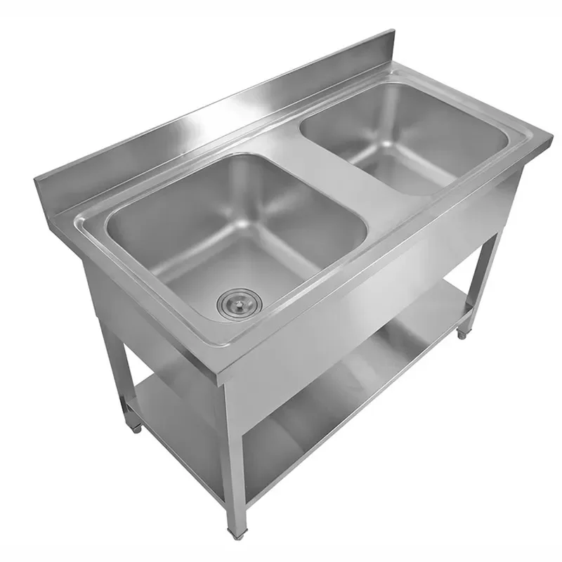 Thickened Stainless Steel Kitchen Sink Single Bowl with Bracket Durable Wash Basin for Home Vegetable Cleaning