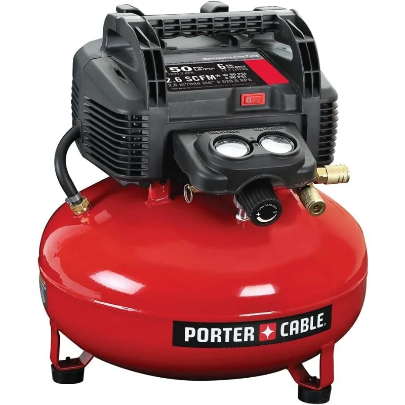 PORTER-CABLE Air Compressor, 6-Gallon, Pancake, Oil-Free (C2002-ECOM)