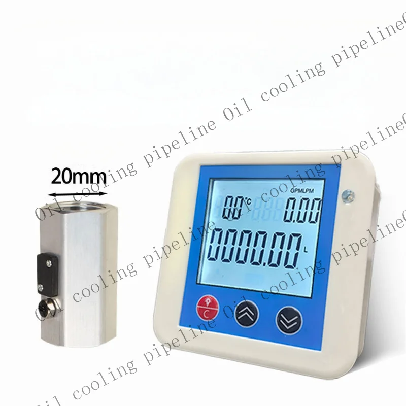 A+ Digital Flow Meter with LCD and Temperature Sensor for Water Diesel Monitoring