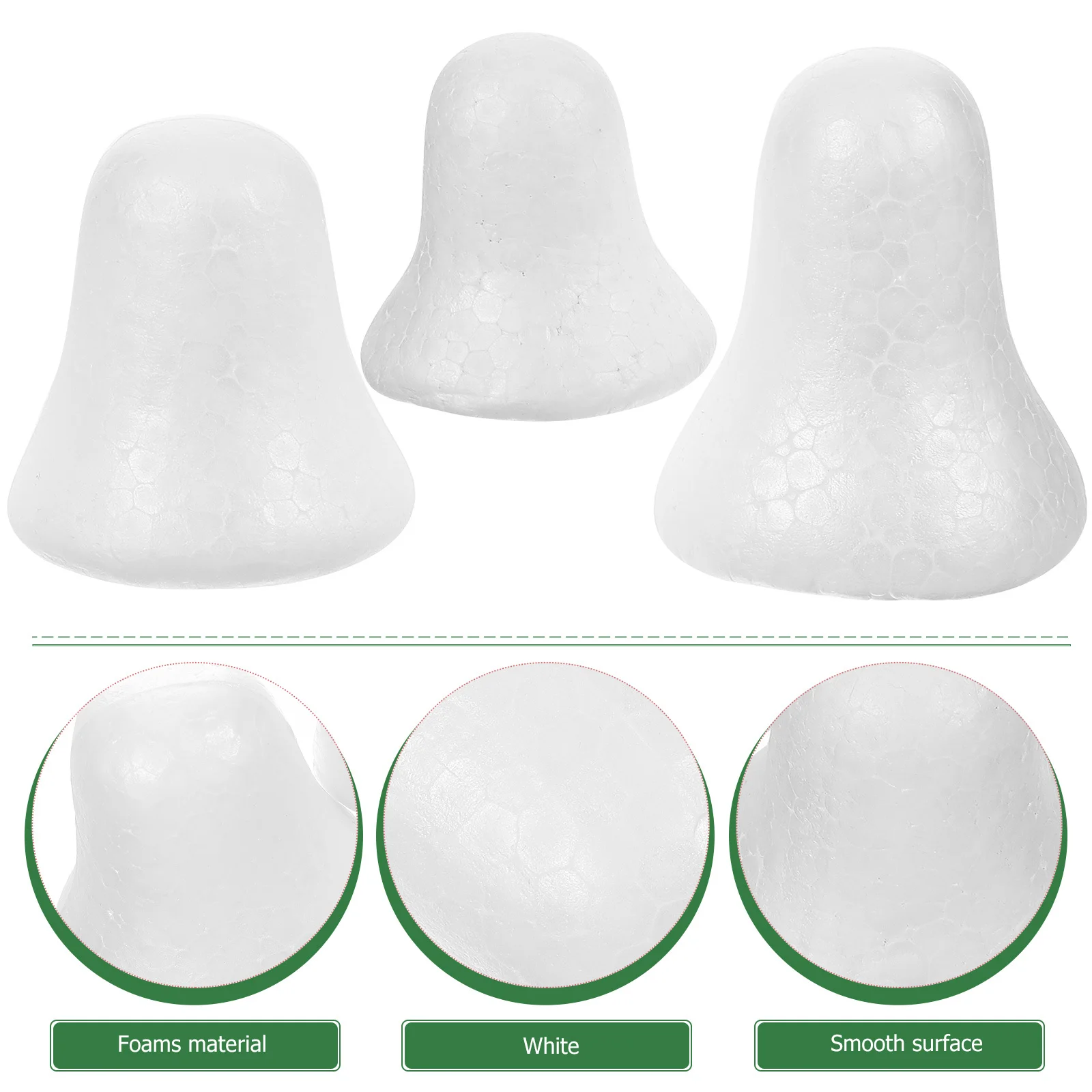 

30pcs Foam Snowflake Bells Craft Diy White Bell Ornaments For Kids Christmas Party Decoration Handmade Hanging Decor Xmas