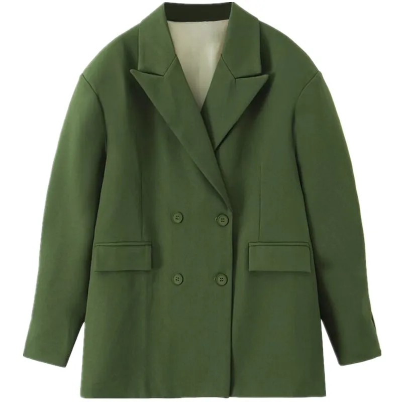 Herbst 2025, Faion Long Sve Loose Suit für Damen, Jaet Commute, vielseitige Sli-Oberbekleidung, lässiger zweireihiger Mantel