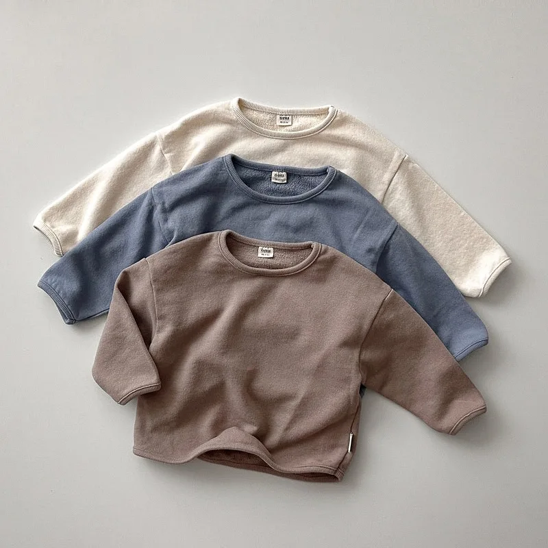 

3M-4T Kids Clothes Baby Toddler Soft Cotton Casual Loose Long Sleeve Spring Korean Sweatshirt T-Shirt for Boys Girls