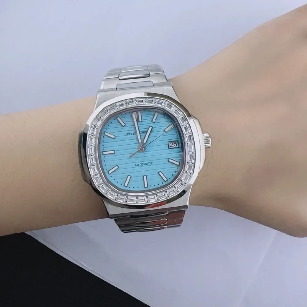 41mm Black Rose Gold Stainless Steel Case Strap suitable for NH35 NH36 movement 29.5mm Dial Diving Case Band Watch Accessories