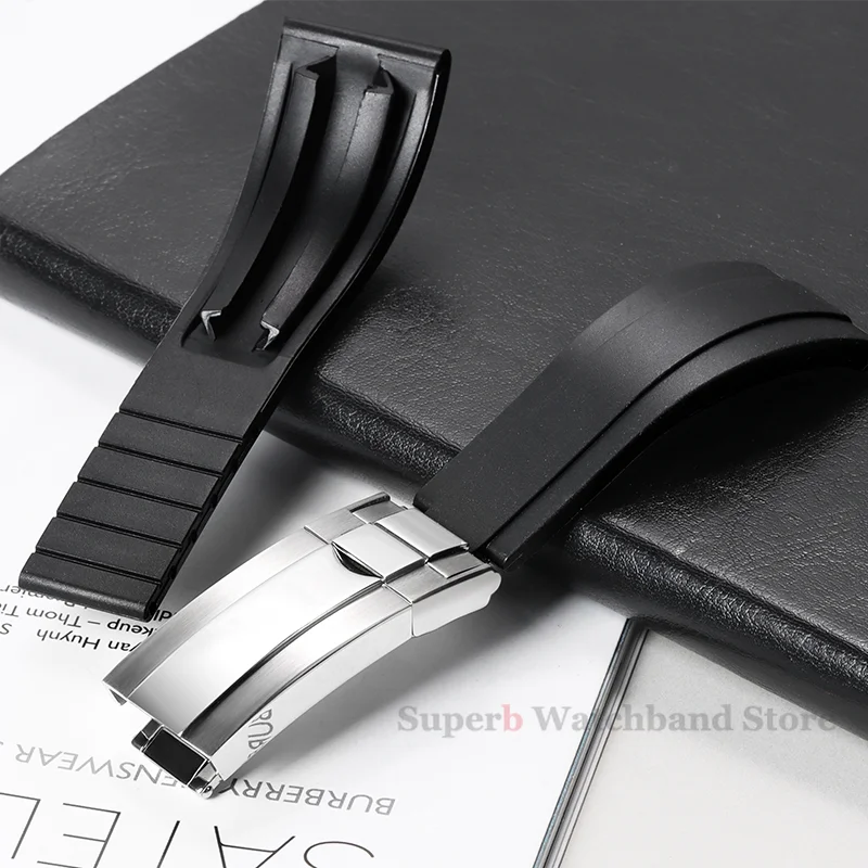 20 мм резиновый ремешок для часов Rolex Water Ghost Series, водонепроницаемый силиконовый ремешок для часов, складная пряжка, мужской спортивный браслет