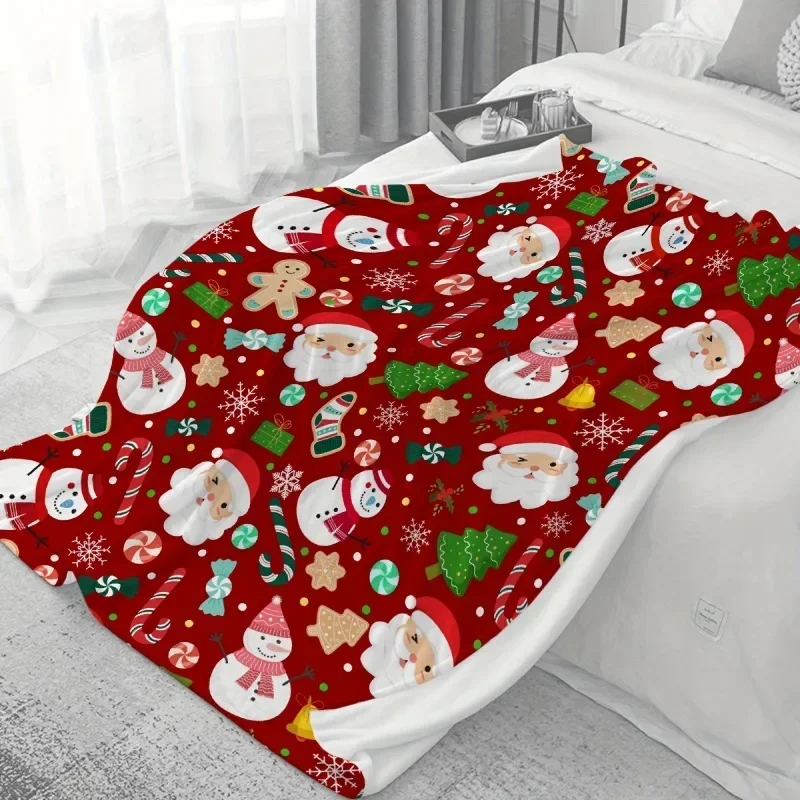 Christmas Blanket Gift for Boy Girls Son Daughter Christmas Snowman Santa Throw Blanket Birthday Cozy Soft Lightweight Bedding