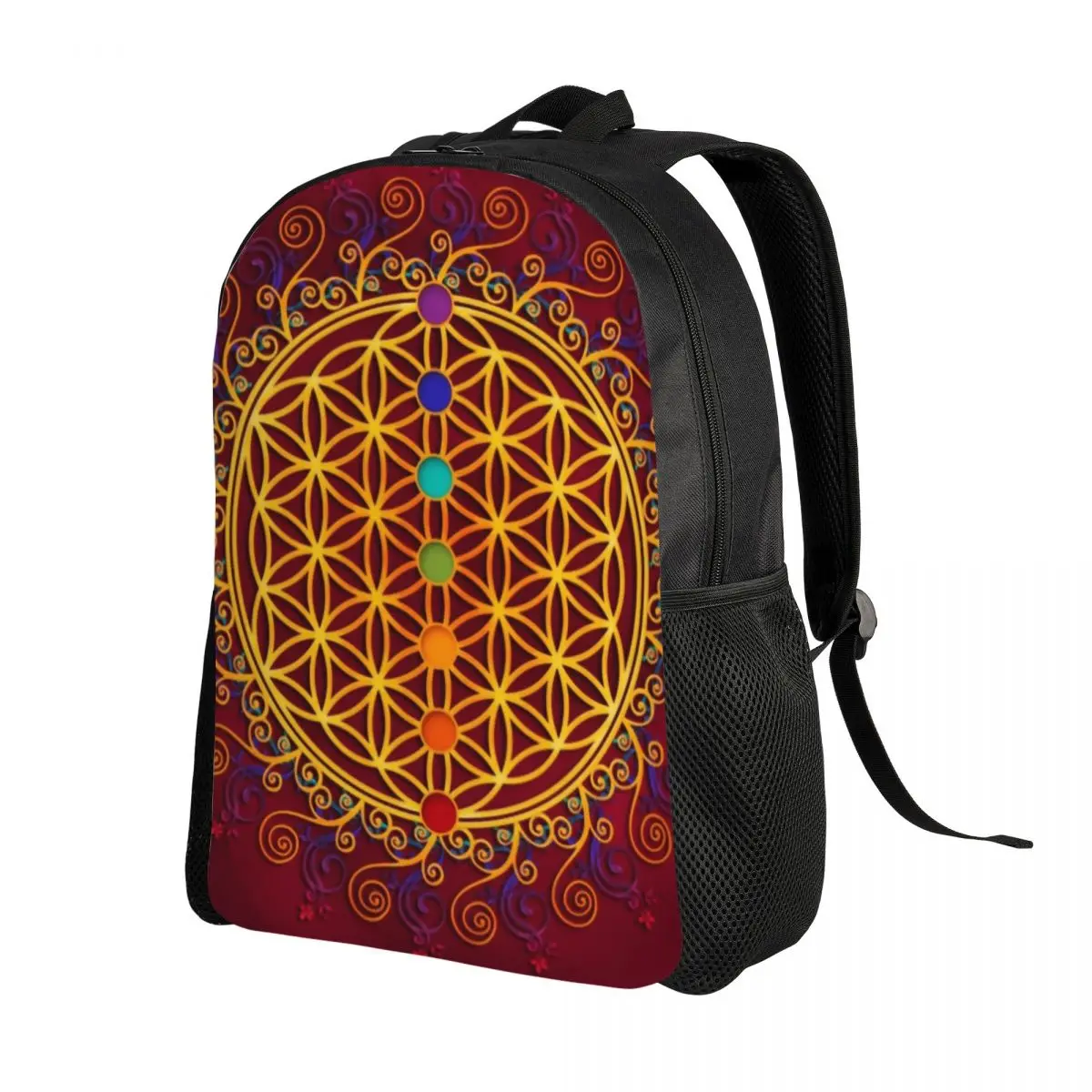 Benutzer definierte Blume des Lebens Rucksäcke Frauen Männer Mode Bücher tasche für College-Schule Spiritual ität Yoga Zen Mandala Taschen