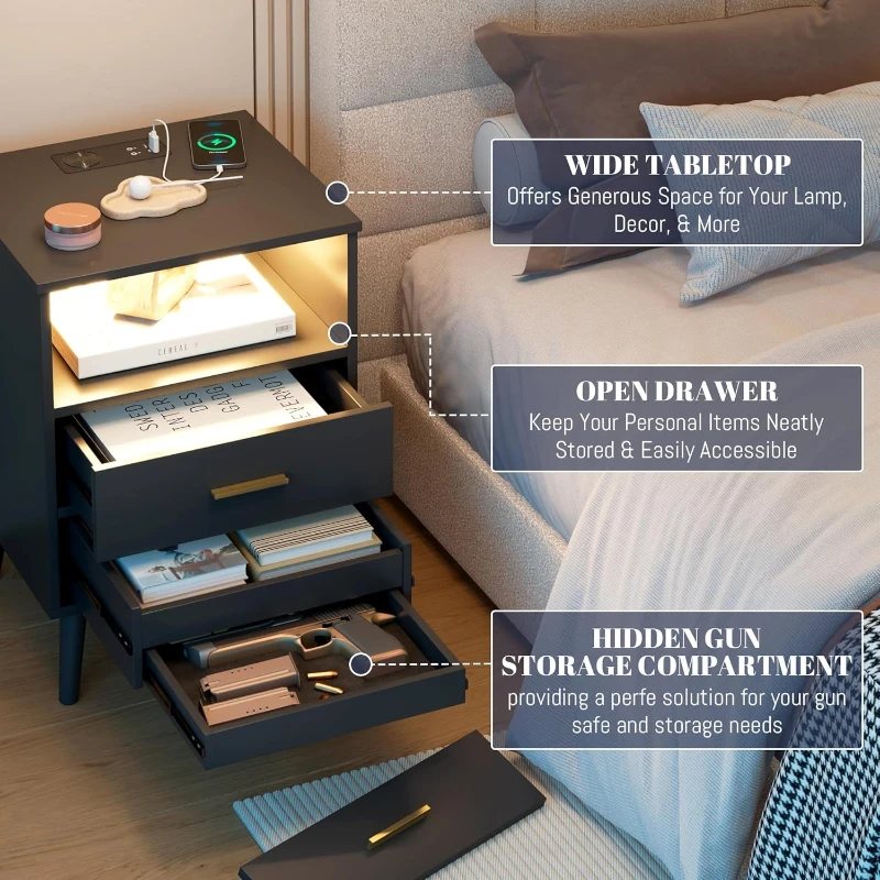 Comodino con cassetto Ricarica - Solid Wood Nightstand 2 Drawers recensione e prezzo