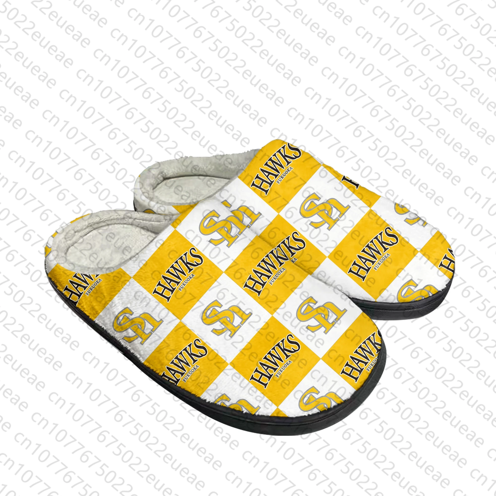 ホークス Fukuoka SN baseball Home Cotton Slippers Mens Womens Plush Bedroom Casual Keep Warm Shoes Thermal Indoor Slipper Customized