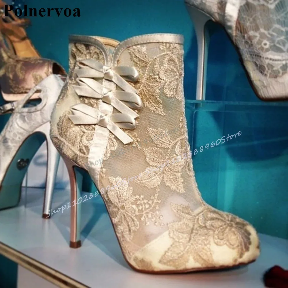 

Stylish White Lace Bowknot Decoration Pumps Thin High Heel Shoes For Women Round Toe 2025 Fashionable Zapatos Para Mujere