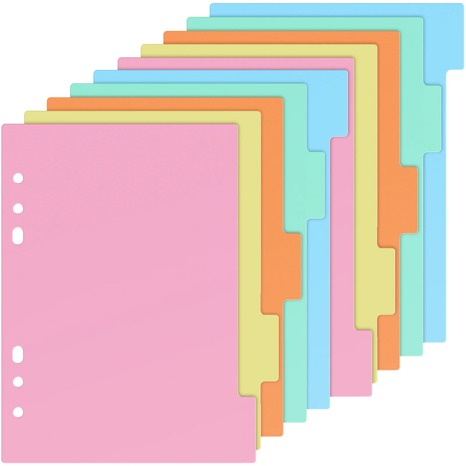 

Tab Dividers Holes Plastic Labels Index Binder Dividers for A5 Size Notebook Planner