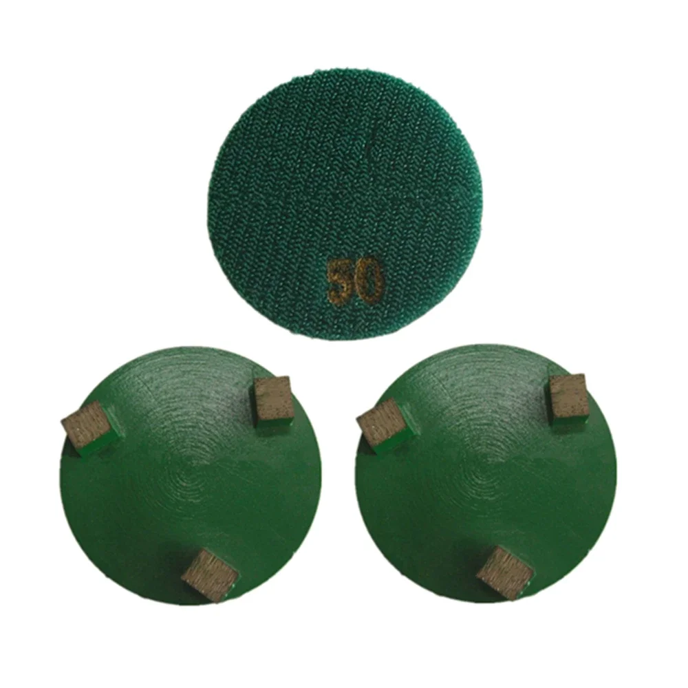 Disco abrasivo in metallo da 9 pezzi - Tampone secco D83 mm da 3 pollici con 3 segmenti cubici per smerigliatrice e lucidatura da pavimento