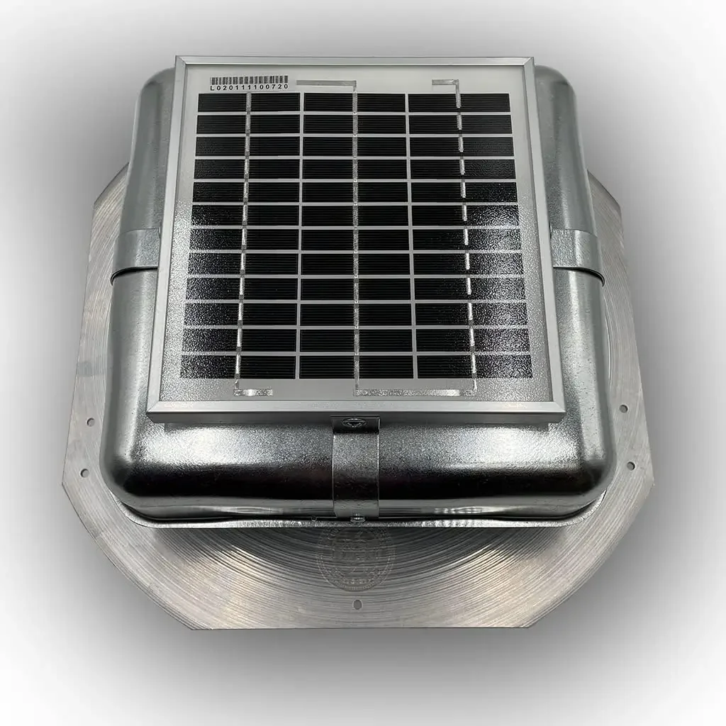 Solar RoofBlaster with Galvanized Vent | Solar Roof Vent | 3 Watt | New and Improved Design Secure Solar Panel