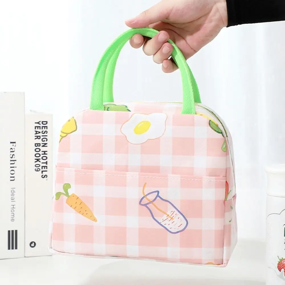 Lunch Box Bag Insulation Package Food Hand Bags Cow Printing Waterproof Lunch Bag Food Warm Thermal Bag Tote Canvas Lunch Bag