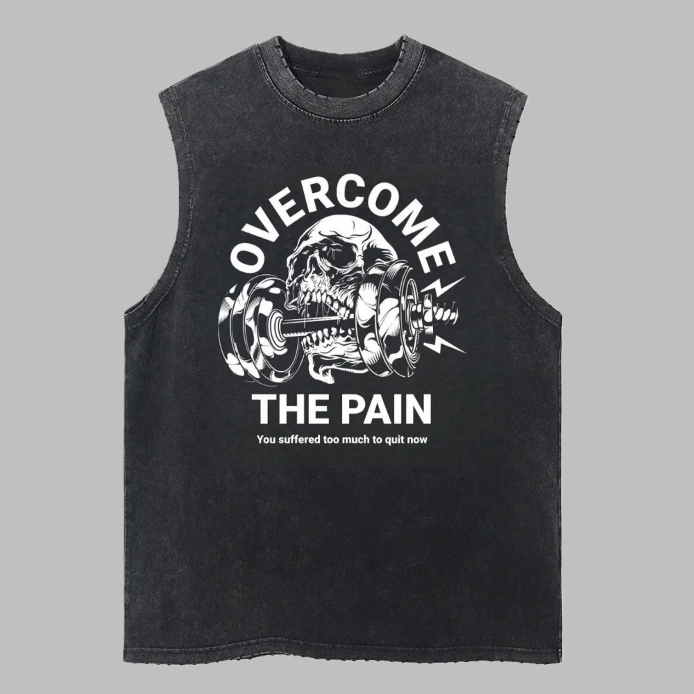 

man Retro 100%Cotton Washed Vest GYM exercise Tank Top devil Y2k trend Tops Quick - Dry exercise Sleeveless streetwear Singlets