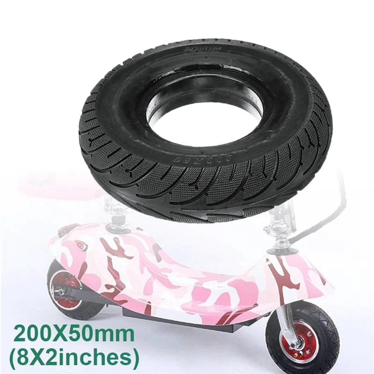 Imagem -04 - Pneu Traseiro Sólido para Velocidadeway Pneu Scooter Elétrico Ruima Mini Pro 200x50 Pol