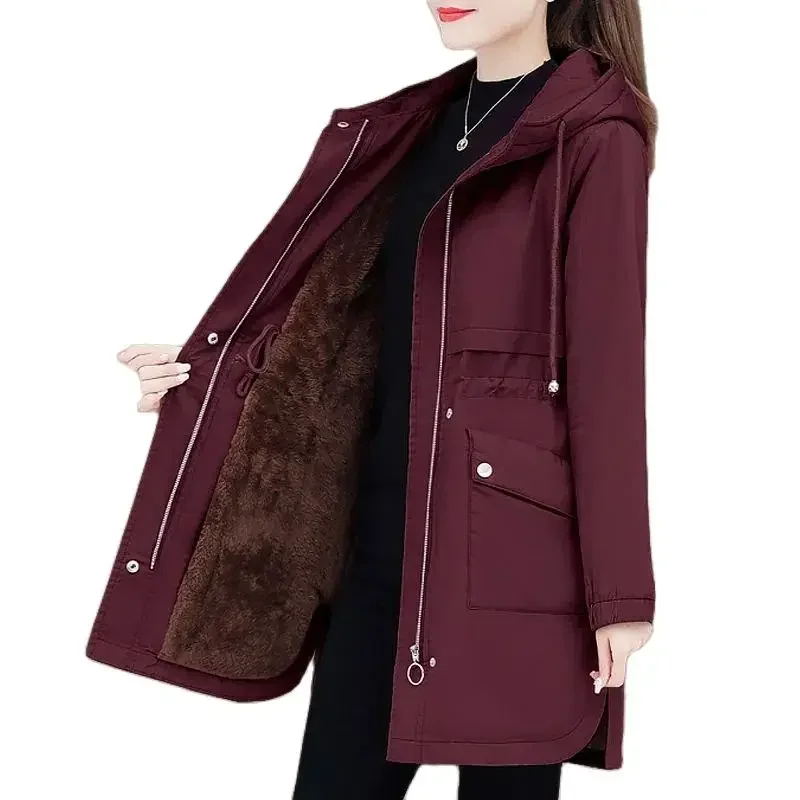 Veste d\'hiver matelassée en coton pour femme, manteau ample, épais, à capuche, à la mode, Parka, 2023