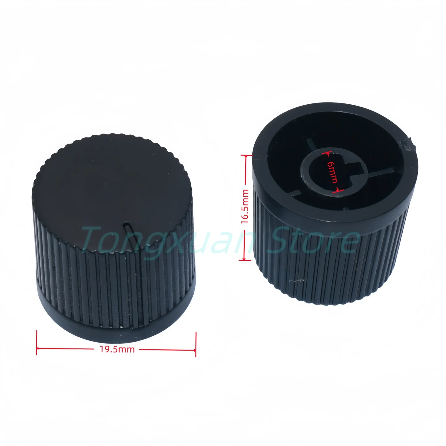 5 uds interruptor Roatry codificador tapas de interruptor 19,5x16,5mm perilla de potenciómetro de plástico negro 6mm D medio eje tipo