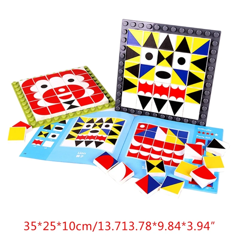 208 pezzi Puzzle in legno pensiero geometrico gioco formazione per bambini Montessori apprendimento giocattoli D5QF