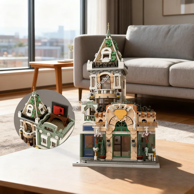 

3856pcs MOC French Caf Restaurant Alternative Model Building blocks Construction Assemble toy DIY Kids Christmas gifts Birthday