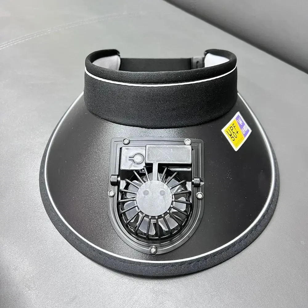 Outdoor Sun Protection Hat Summer Large Brim USB Charging Fan Sun Visor for Men and Women