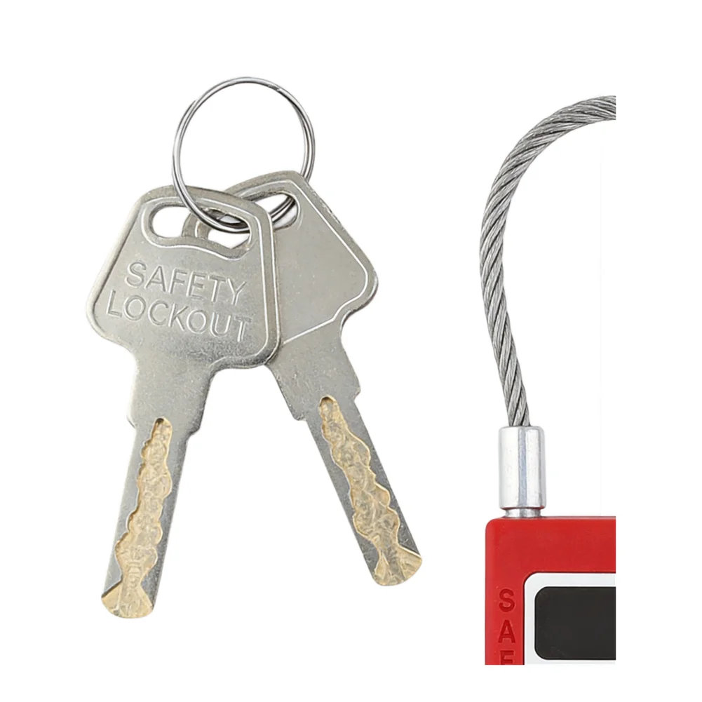 Compact Cable Padlock with Long Shackle Two Keys Ultra Strong Alloy Construction for High Security Environments