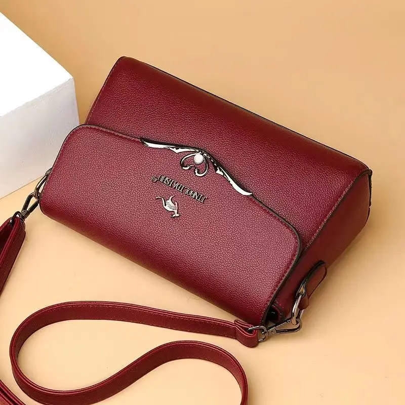 Kangaroo Leather Texture Women 2023 New Mother Large Capacity Soft Leather Ladies Shopping Shoulder Messenger Crossbody Bags