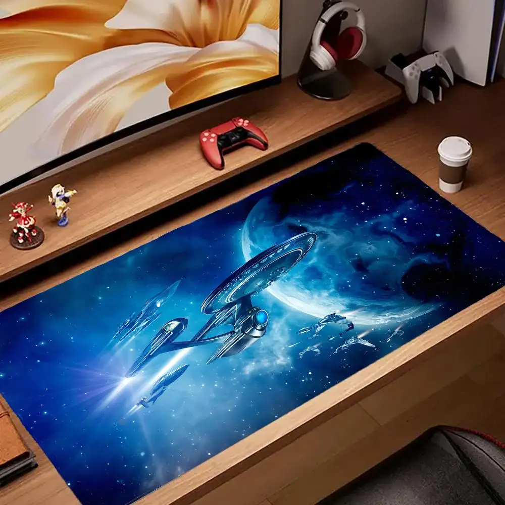 

12-S-Star Treks Cartoon Logo Mouse Pad Keyboard Desk Mats, Kawai Rubber, Non-Slip Desk Mat, XXL90x40cm