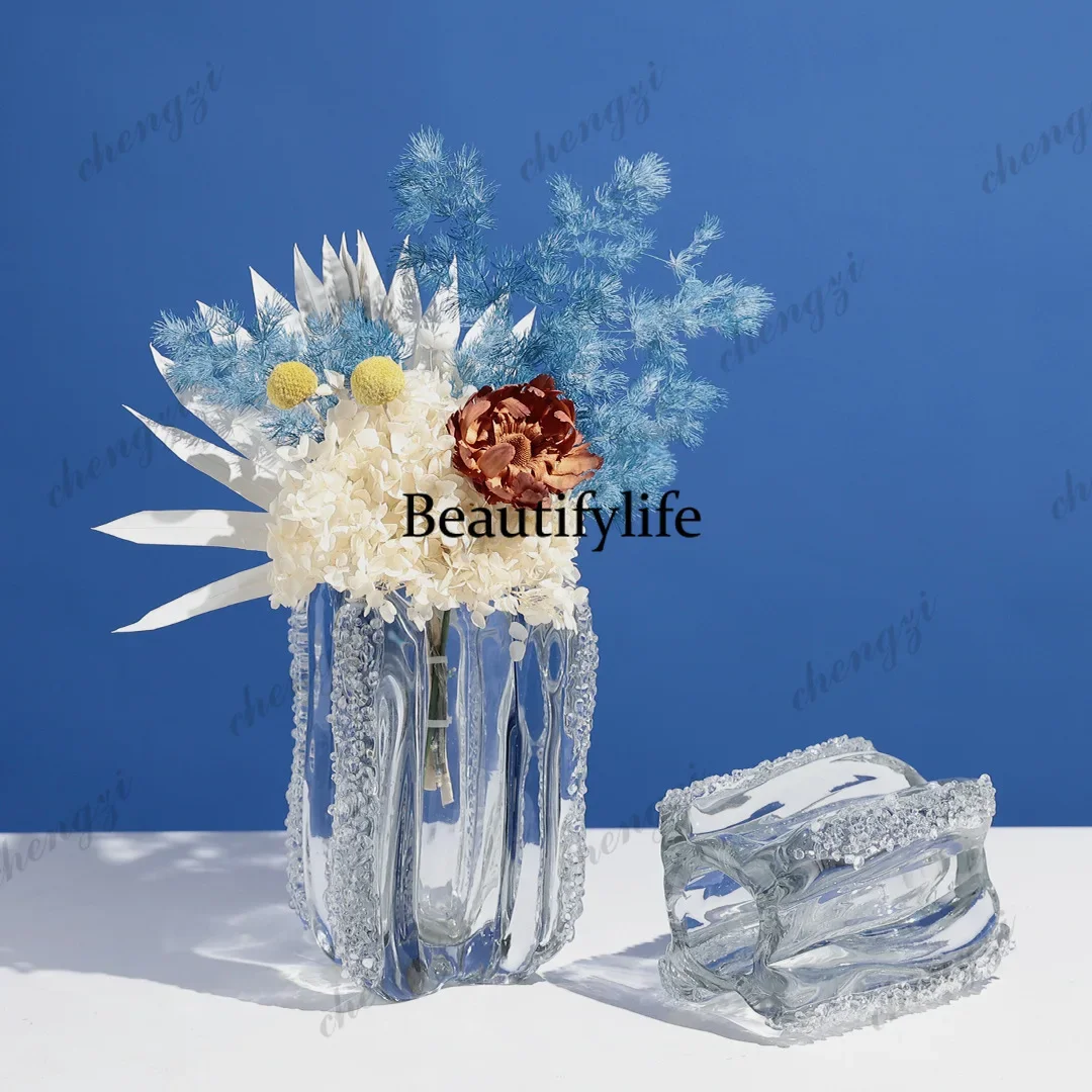 10Light luxury, glazed vase, hydroponic flower arrangement, modern creativity, entrance dining table,  decoration ornament