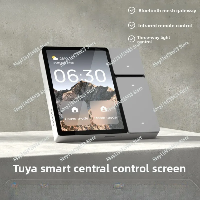 Hot-selling intelligent central control screen 3.5 inch 86 panel with Bluetooth mesh gatewayinfrared remote control 3-way switch