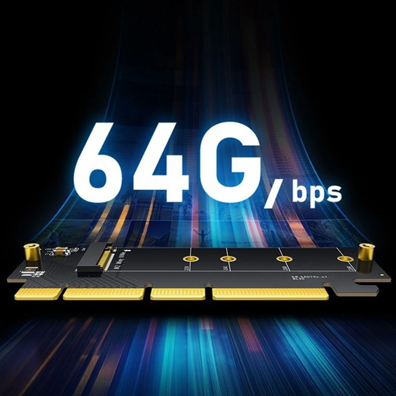 방열판이 있는 Nvme Pcie 4.0 어댑터, M.2 SSD M 키 B & M 키용, 64Gbps