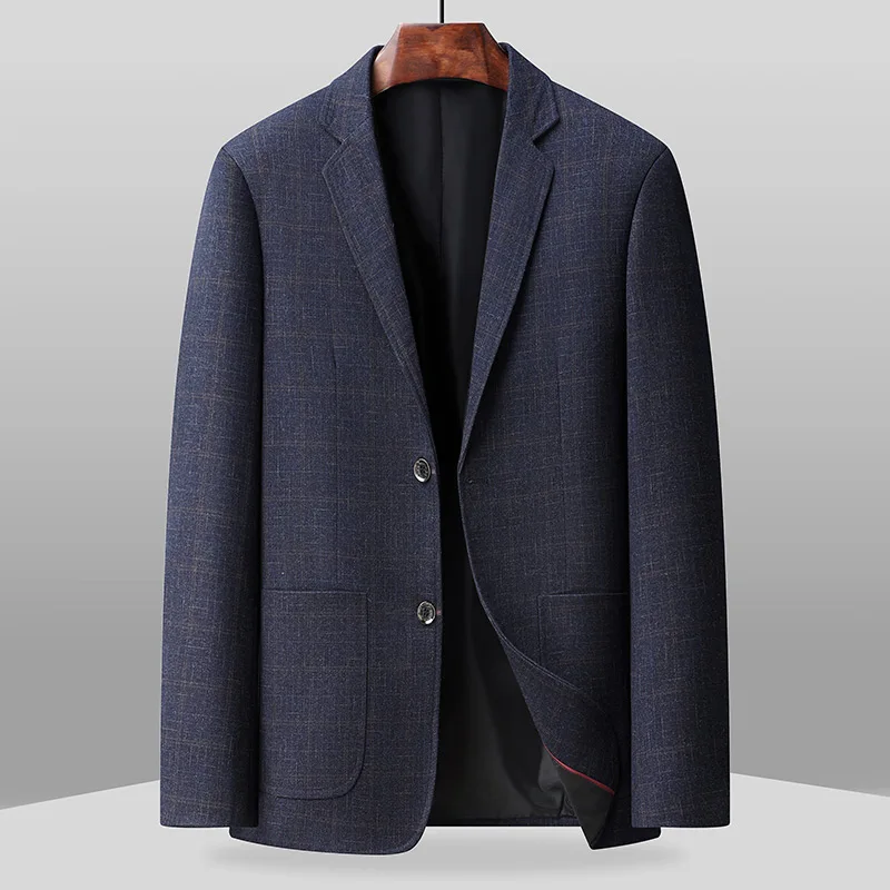 The new plaid-collar business casual fashion classic button-down suit jacket for men is suitable for daily wear.