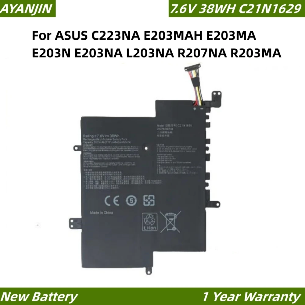 C21N1629 7.6V 38WH Laptop Battery For Vivobook E203N E203NA E203MA E203NA-YS02 E203NA-DH02 E203MA-FD017TS E203MA-TBCL432B