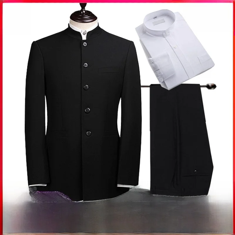 costume-homme-coupe-ajustee-automne-hiver-col-montant-theme-mariage-style-tang-pour-homme-d'age-moyen-et-elegant-tenue-decontractee