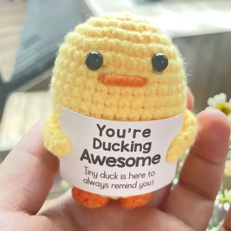 

Charming Hand-Crocheted Yellow Duck Figurine - Perfect for Party Favors, Home Decor, Valentine's Day, Birthdays & More