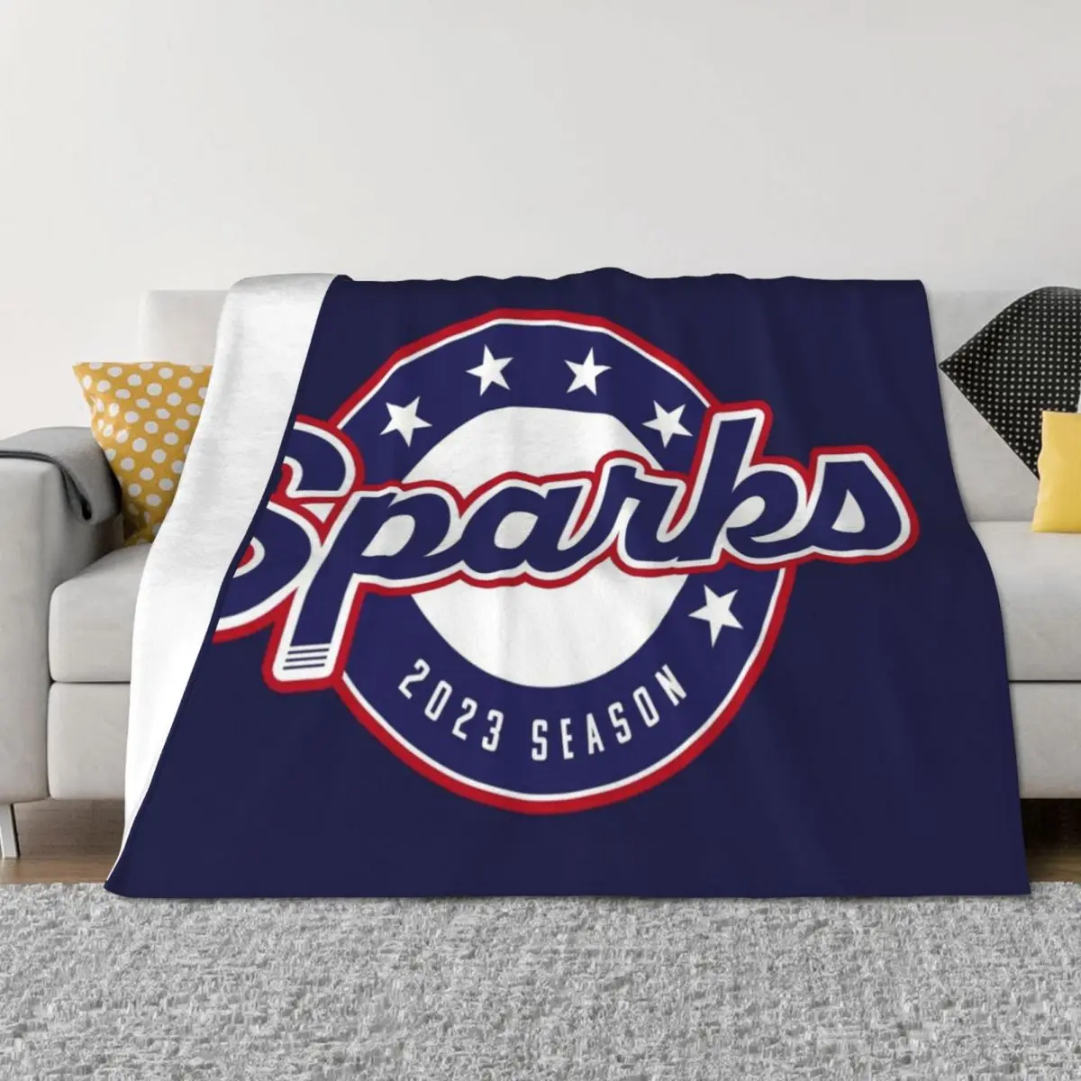 

Capital City Ringette Sparks - 2023 Season Throw Blanket Shaggy Sleeping Bag Baby Multi-Purpose Blankets