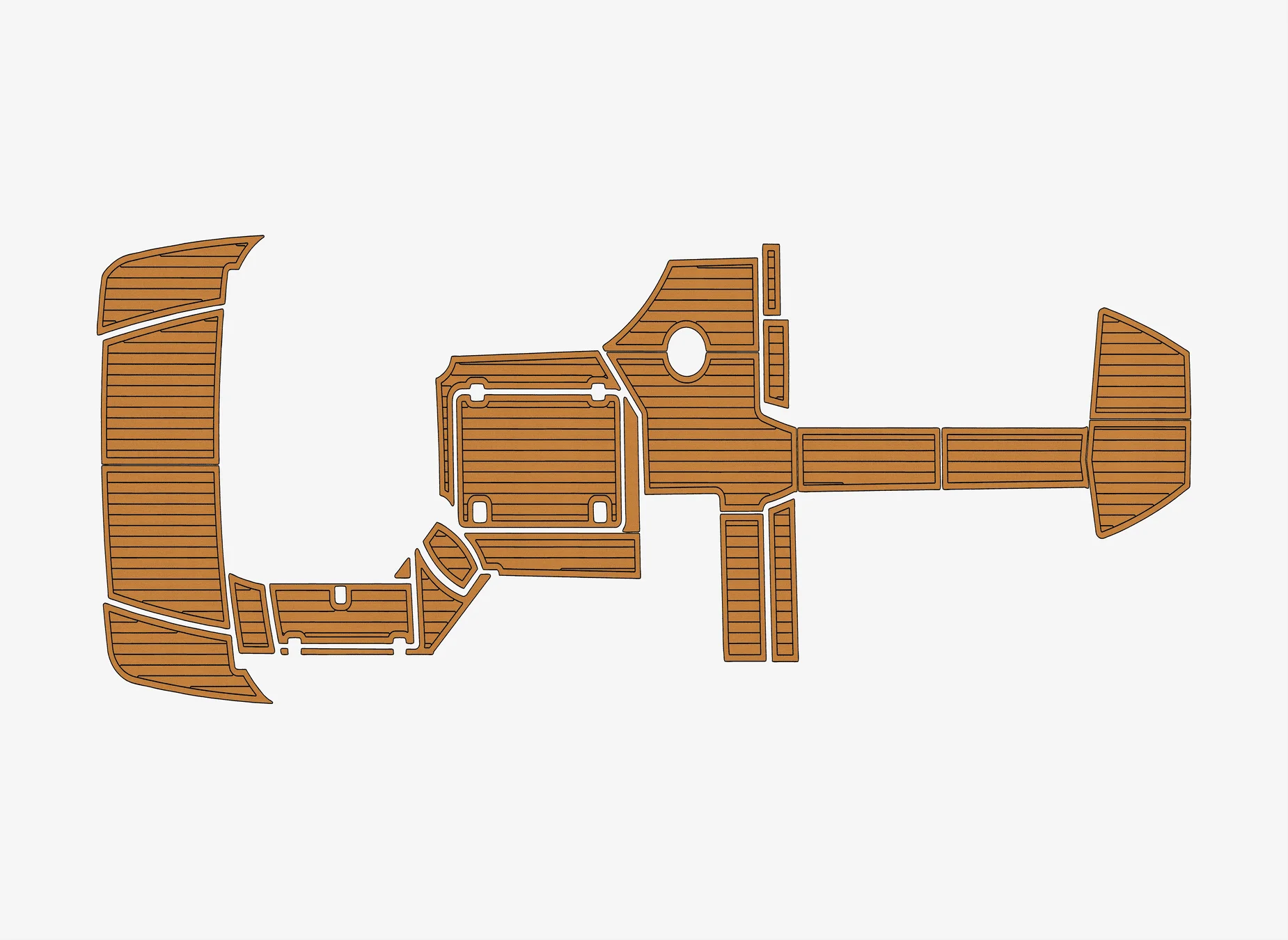 

Marine Faux Teak EVA Non-Slip Mat - 2018-2021 Four Winns 350 Horizon Self-Adhesive 1/4" (6mm) Boat Deck Pad for Cockpit & Deck