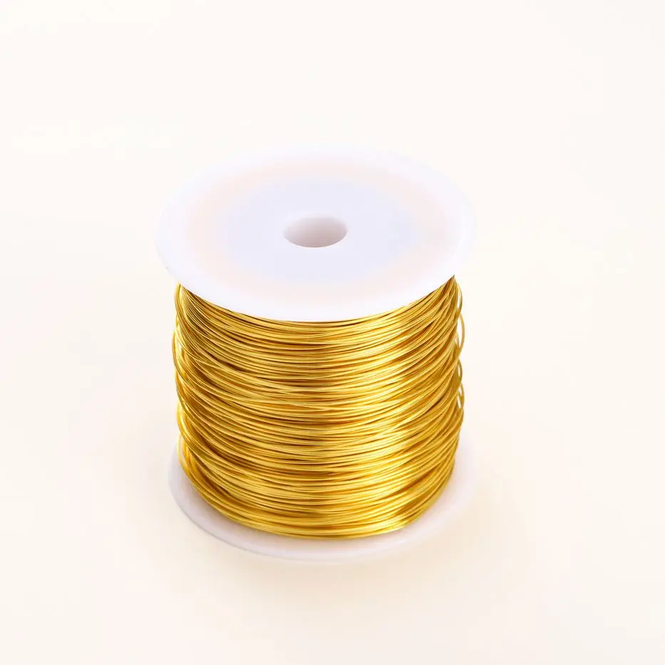 18K Real Gold Plated Copper Wire, DIY Handmade Jewelry Making Supplies, Acessórios de jóias, Beads Materiais, Atacado