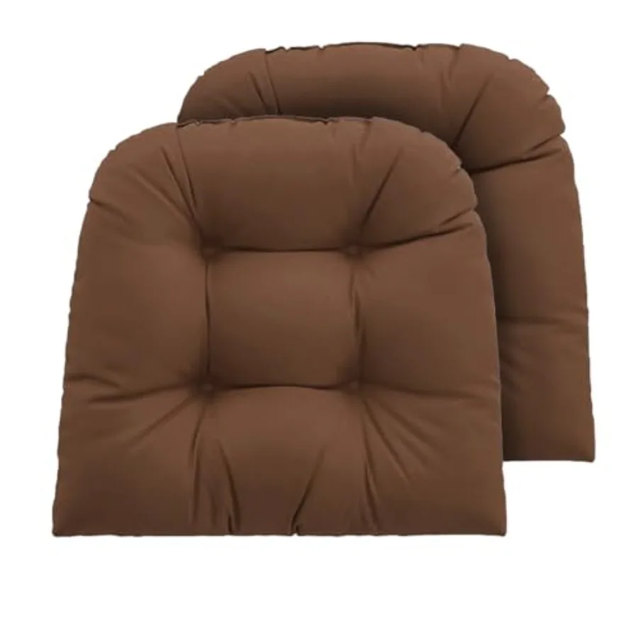 

Комплект из 2 подушек для уличных стульев, 19x19x4 дюйма, с завязками, для плетеных стульев для патио, садовых обеденных стульев, для использования в помещении и на улице