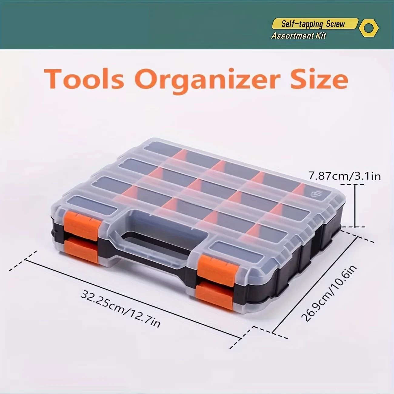 Picture 7: A Double-Sided Plastic Hardware Storage Organizer Box, Waterproof, with Removable Dividers, Suitable for Lure Bait Boxes, Nails,