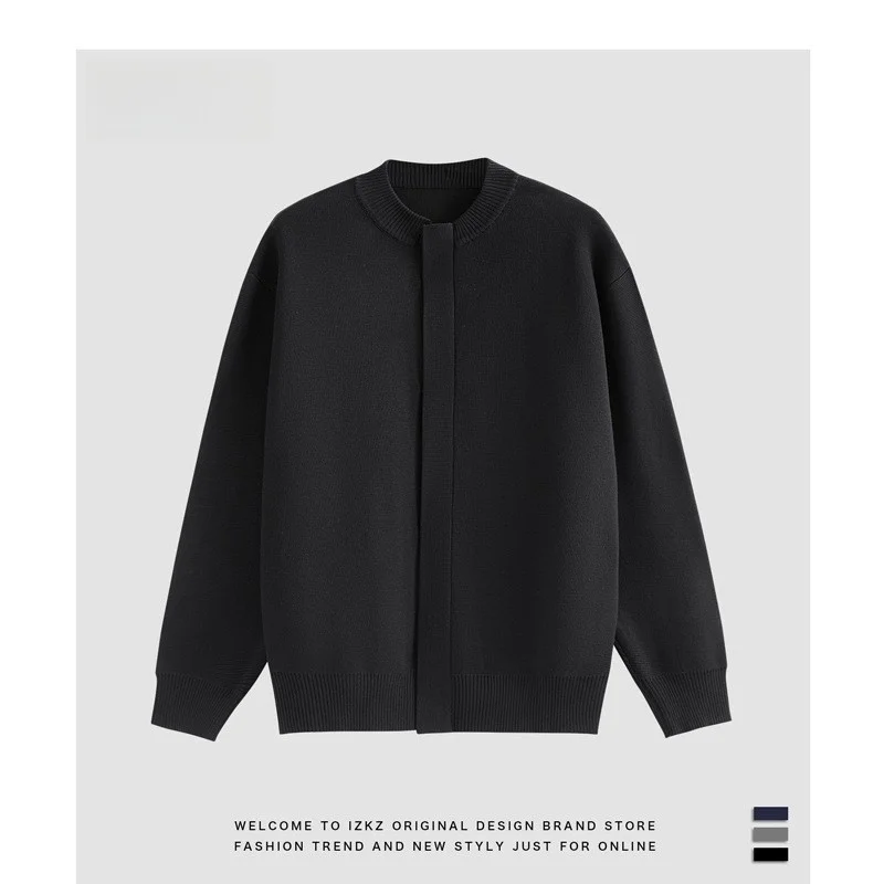 

Smooth Knitted ort Open Cardigan Men's Casual Outerwear Autumn Winter 2024 New Sle Breathable M Faion Knitwear